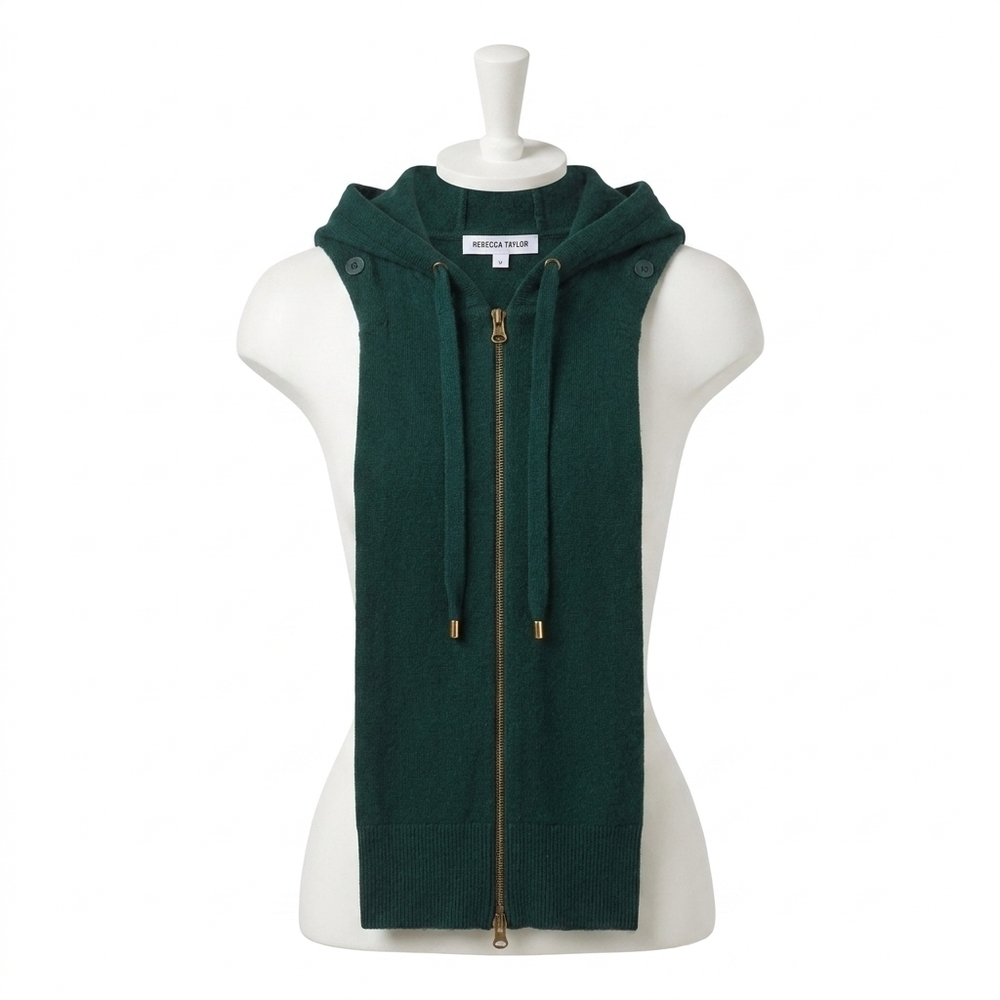 NEW VERONICA BEARD women's cashmere hoodie dickey in pine